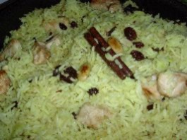 Riz pilaf au poulet façon indienne