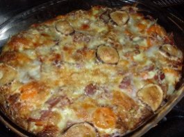 gratins de blettes et carottes au jambon sec